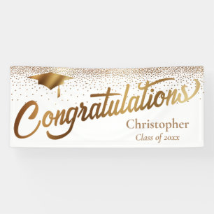 Congratulations Graduate, Class of Gold on White Banner
