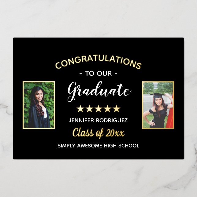 Congratulations Graduate Custom 2 Photo Graduation (Front)