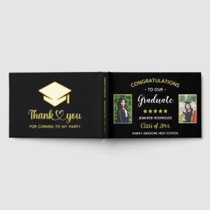 Congratulations Graduate Custom 2 Photo Graduation Guest Book