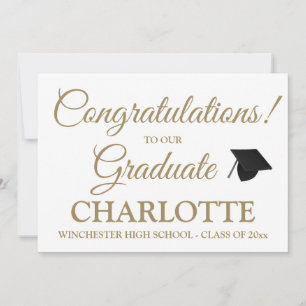 Congratulations graduate custom gold graduation announcement