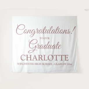 Congratulations graduate custom rose gold script tapestry