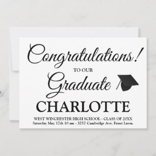 Congratulations graduate custom script graduation invitation