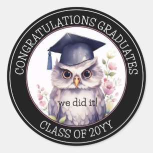 Congratulations Graduate Cute Graduation Owl  Classic Round Sticker