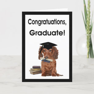 Congratulations Graduate - Dachshund in Grad Cap Card