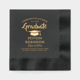 Congratulations Graduate Elegant Graduation Real Foil Napkins