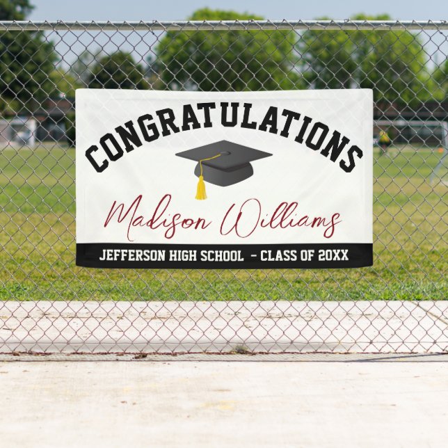 Congratulations Graduate Elegant Script Custom Banner (Insitu)