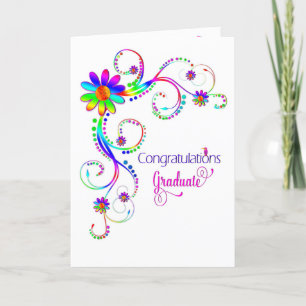 Congratulations Graduate, Floral-Vivid Colours Card
