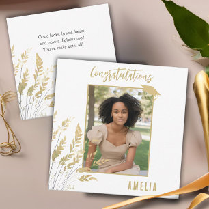 Congratulations Graduate Gold Foliage Photo Card