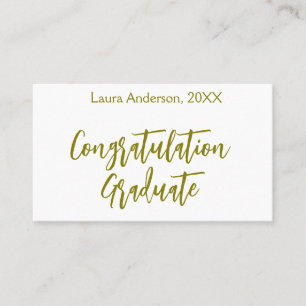 Congratulations graduate golden name class 20XX si Business Card