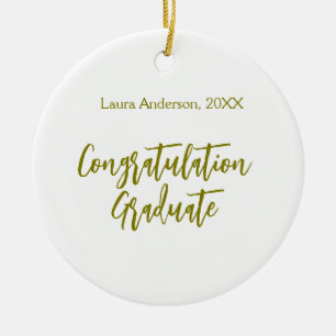 Congratulations graduate golden name class 20XX si Ceramic Tree Decoration