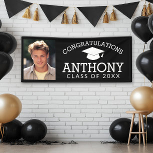 Congratulations Graduate Graduation Cap and photo Banner