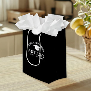 Congratulations Graduate Graduation Cap black Small Gift Bag