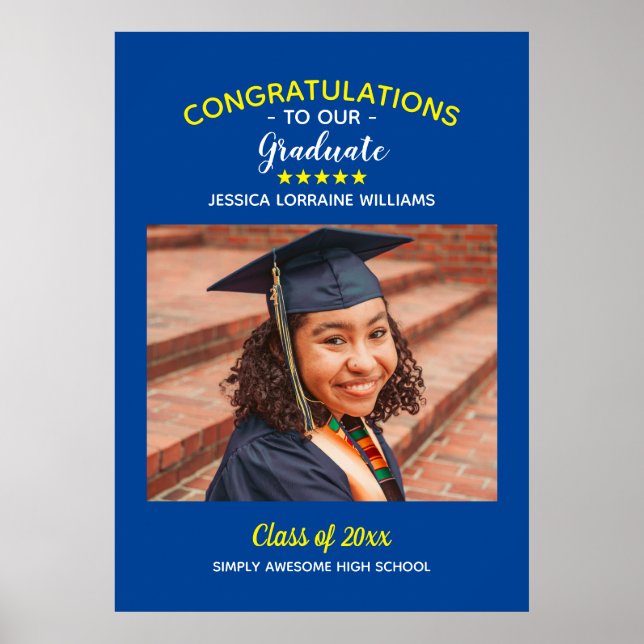 Congratulations Graduate Graduation Custom Photo Poster (Front)