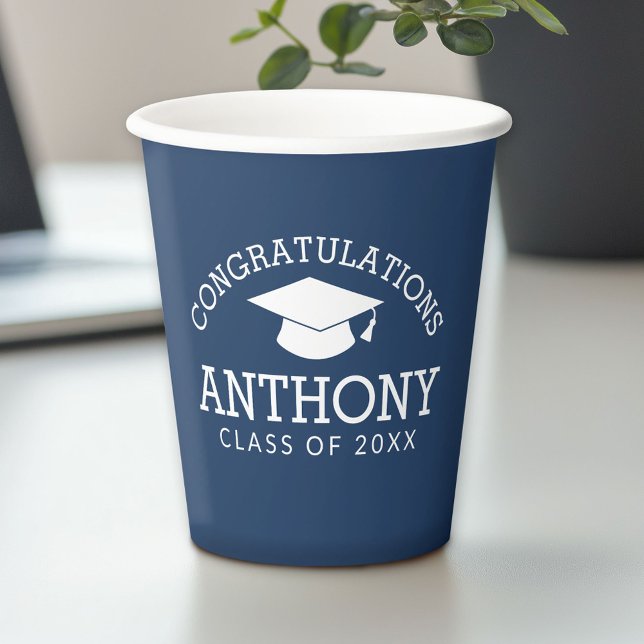 Congratulations Graduate Graduation Party Class of Paper Cups (Personalized Paper Cups)