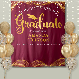 Congratulations Graduate Maroon Gold Graduation  Tapestry