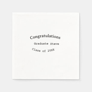 Congratulations graduate name class of 20XX type w Napkin