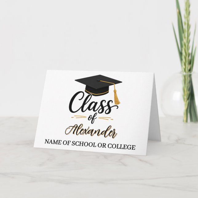 Congratulations Graduate Name Script Graduation Holiday Card (Front)