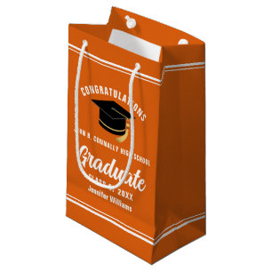 Congratulations Graduate Orange Graduation Party Small Gift Bag