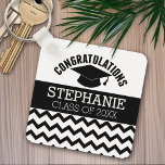Congratulations Graduate - Personalised Graduation Key Ring<br><div class="desc">Add 2020,  2021 or any year to personalise this whimsical design. This can be used for any graduate - high school,  college,  grad school,  med school or even trade school.</div>