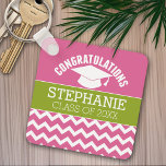 Congratulations Graduate - Personalised Graduation Key Ring<br><div class="desc">Add any year to personalise this whimsical design. This can be used for any graduate - high school,  college,  grad school,  med school or even trade school.</div>