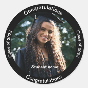 Congratulations Graduate Photo Classic Round Sticker