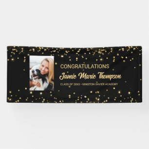 Congratulations graduate Photo gold confetti Banner