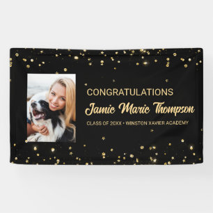 Congratulations graduate Photo gold confetti Banner