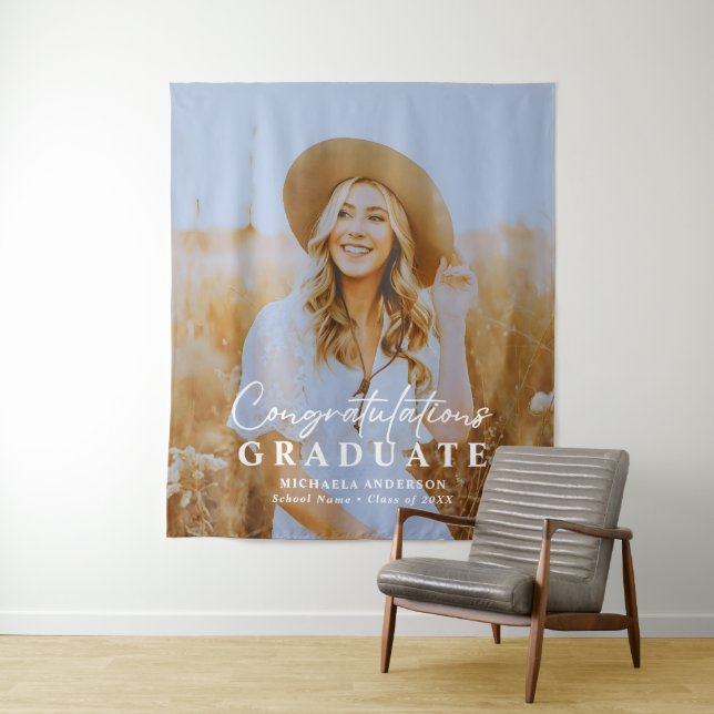 Congratulations Graduate Photo Graduation Party Tapestry (In Situ)