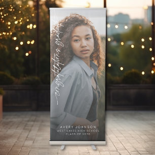 Congratulations Graduate Photo Modern Script Retractable Banner