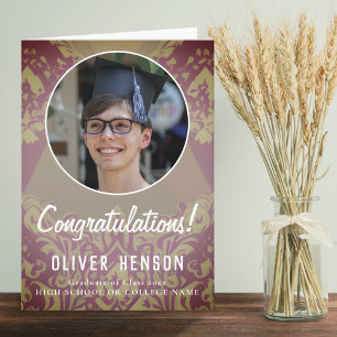 Congratulations Graduate Photo Pattern Graduation Card