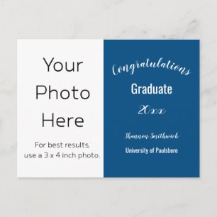 Congratulations Graduate Photo School and Year Postcard