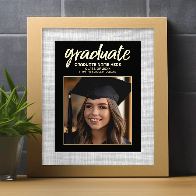 Congratulations Graduate - Photo with Gold Foil Prints (Custom Frameable Art)