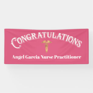 Congratulations Graduate Pink Nurse Practitioner Banner