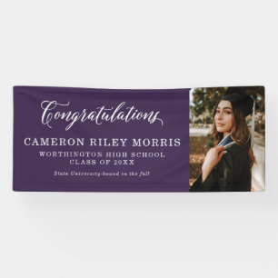 Congratulations graduate purple graduation photo banner
