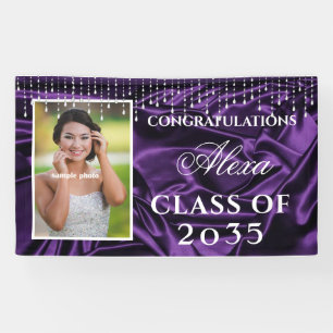Congratulations Graduate Purple Satin Diamonds  Banner