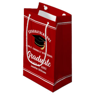 Congratulations Graduate Red Graduation Party Small Gift Bag