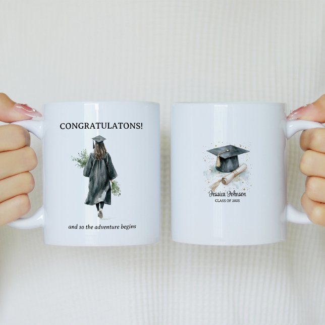 Congratulations Graduate So the Adventure Begins Coffee Mug (Creator Uploaded)