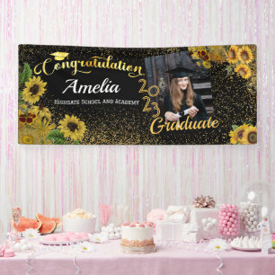 Congratulations Graduate sunflower Gold Photo  23 Banner
