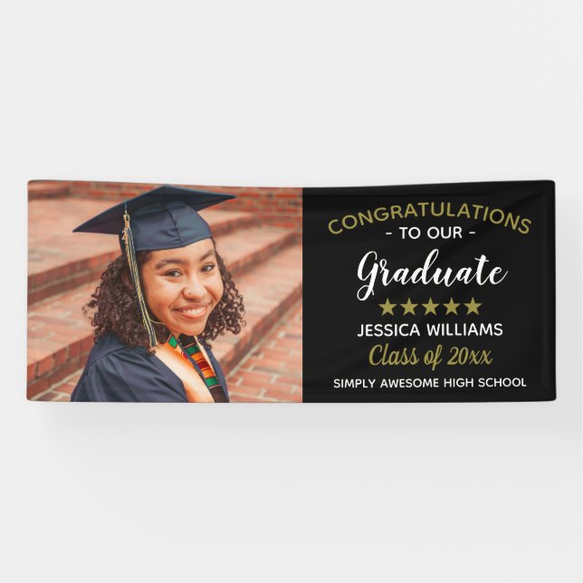 Congratulations Graduate Template Photo Graduation Banner (Horizontal)