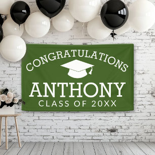 Congratulations Graduate Virtual Graduation green Banner