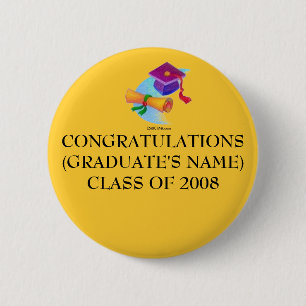 CONGRATULATIONS(GRADUATE'S ... 6 CM ROUND BADGE