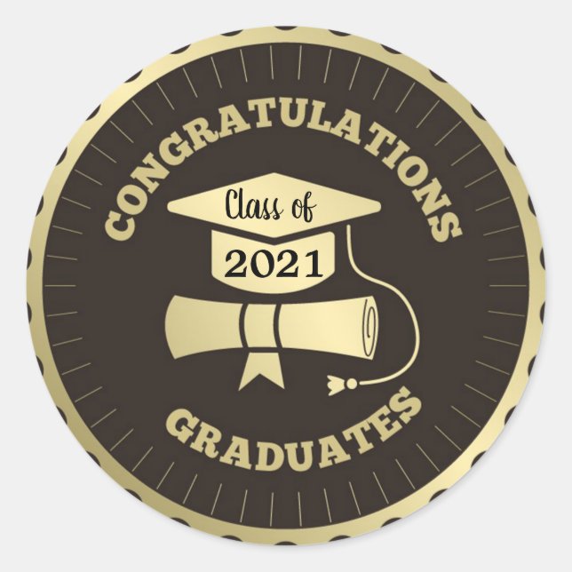 Congratulations Graduates  Classic Round Sticker (Front)