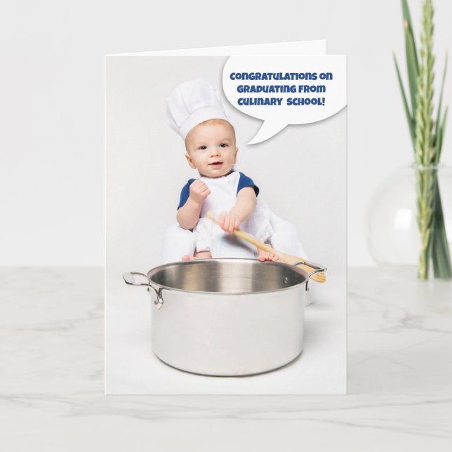 Congratulations Graduating Culinary School Holiday Card (Front)