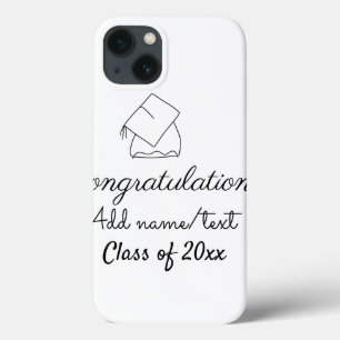 Congratulations graduation add name text year clas iPhone 13 case