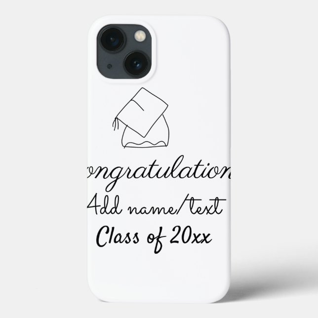 Congratulations graduation add name text year clas Case-Mate iPhone case (Back)