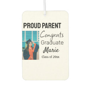 Congratulations graduation add name year text car air freshener