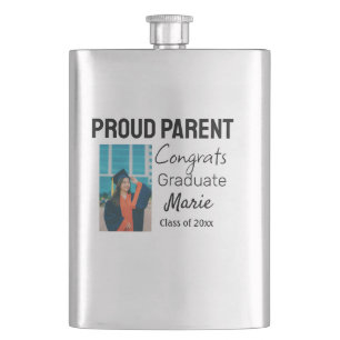Congratulations graduation add name year text hip flask