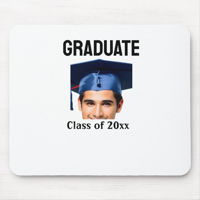 Congratulations graduation add name year text  mouse mat (Front)