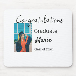 Congratulations graduation add name year text phot mouse mat