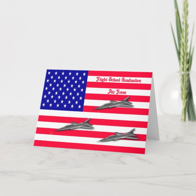 Congratulations Graduation Air Force Flight School Card (Front)
